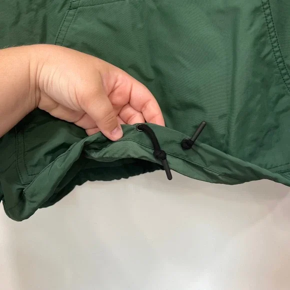 American Giant Mens Jacket XL Green 1/4 Zip Soft Shell Hood Nylon Pocket Popover - Picture 4 of 11